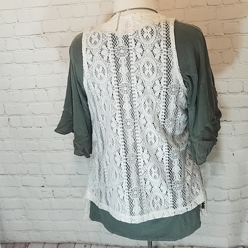 Cream fringe vest - Picture 4 of 6